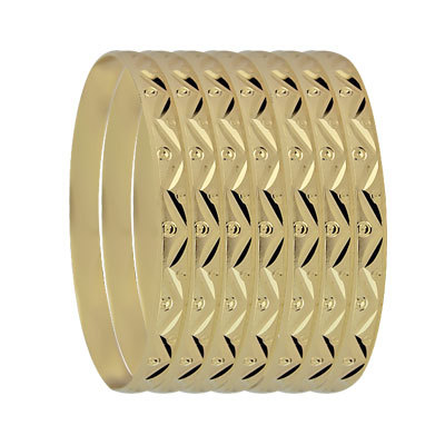 6MM GOLD PLATED 14K 7 DAY BANGLES