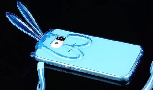 High TPU rabbit girl bracket mobile phone sets for Samsung S6 edge