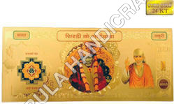 Gold Plated Sai Baba Blessing Currency Note