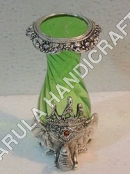 Gajmukh vase white metal