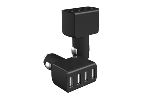 4 USB Ports Car Charger For Iphone 4 4S 5 5S 5C Ipad Samsung HTC Smart Phone