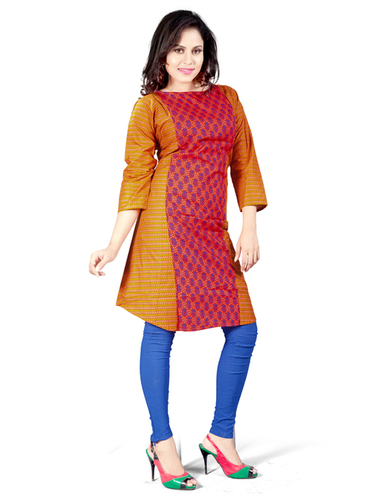 Wine Cambric Cotton Kurti
