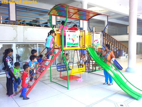 Manual Rides - Steel Alloy Slide with Ball Storage, Multicolor | Durable, Child Friendly, Easy Assembly