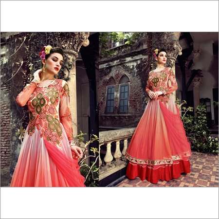 Buy Pink net Embroidery Exclusive Salwar suit