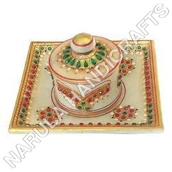 Marble Bowl with Square Plate