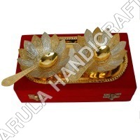 Flower Shaped Bowl Set in German Silver