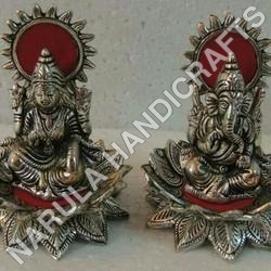 Metal Ganesh Lakshmi Statue