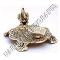 Chowki Ganesha White Metal Diya