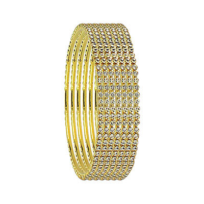 2MM GOLD PLATED RHINESTONES BANGLES