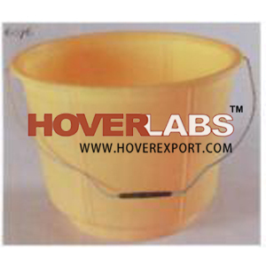 PAIL, OR BUCKET, POLYTHENE - 5L, 10L, 15L | Durable Lightweight Pale Yellow Cylindrical Design with Metal Handle, Versatile for Material Handling and Storage