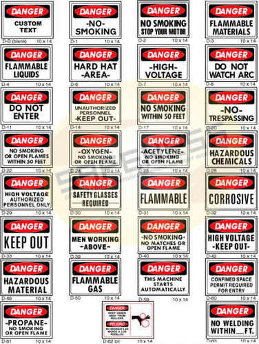 Red And Black Danger Safety Signs