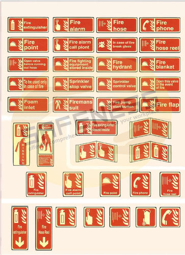 Red And White Fire Safety Signs