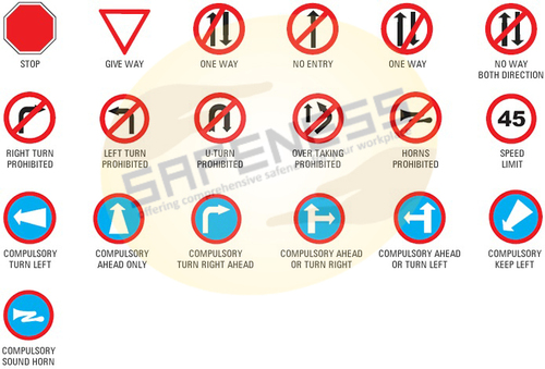 Black Traffic Safety Signs