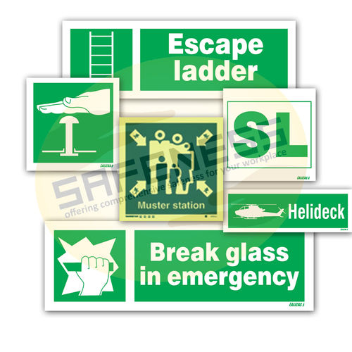 Green And White Imo Safety Signs