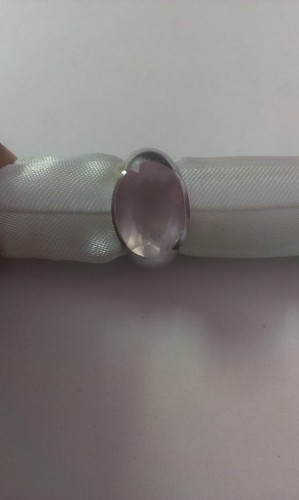 Rose Quartz Stone Silver Ring