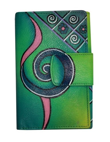 Hand Printed Leather Ladies Purse