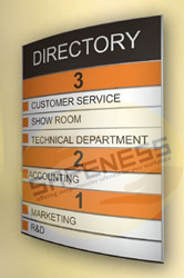 Orange And Black Modular Directory Signs
