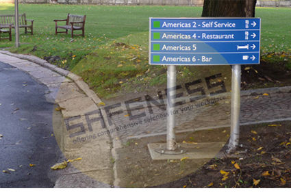 Blue Modular Post Pylon Signs