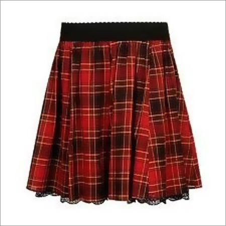 Colorful Skirts - Cotton Blend, 16 Inches Length, Red Color | Comfortable Fit, Durable Material, Easy to Wash, Lace Lining, Elastic Waist