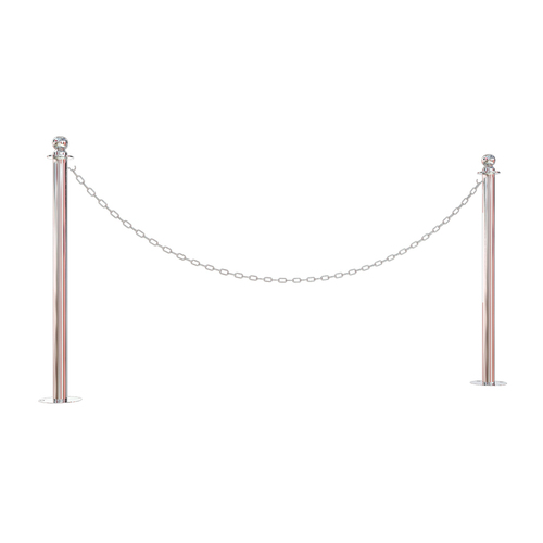 Classic Chain Post in Brass - Floor Mount