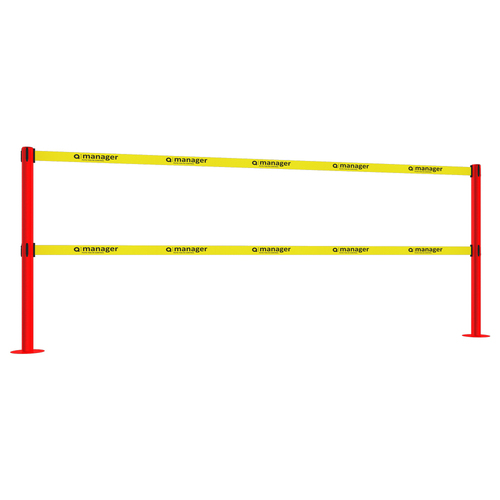 Retractable Double Belt Post - Floor Mount