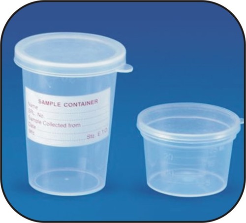 Sample Container - Polypropylene 25/50ml, ETO Sterilized, Leakproof Press-Fit Cap, Graduated, Disposable, Pack of 200