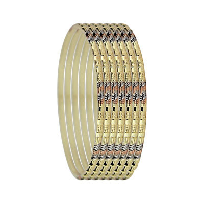 3MM TRI COLOR GOLD PLATED BANGLES