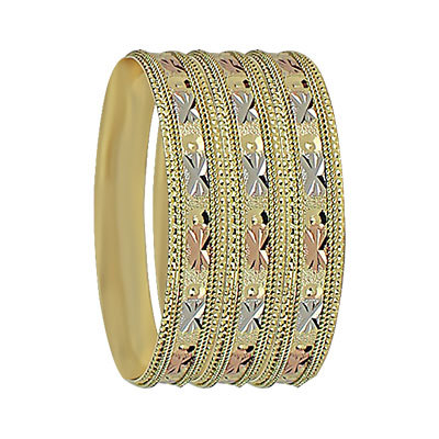TRI COLOR GOLD PLATED BANGLES