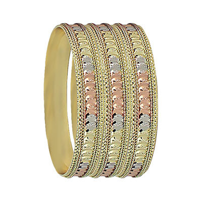 TRI COLOR GOLD PLATED BANGLES