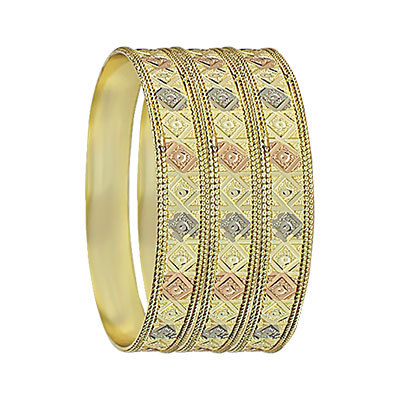TRI COLOR GOLD PLATED BANGLES