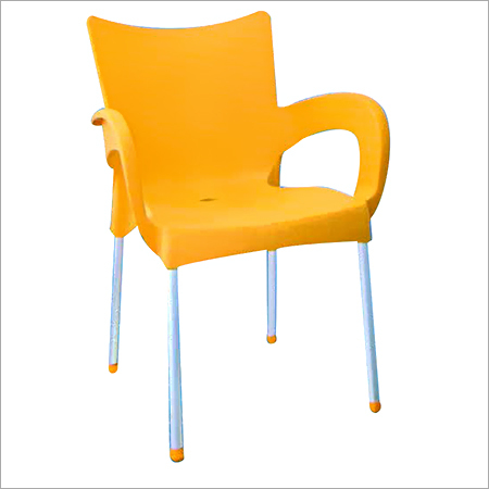 Plastic Armed-Chair with Aluminium Legs