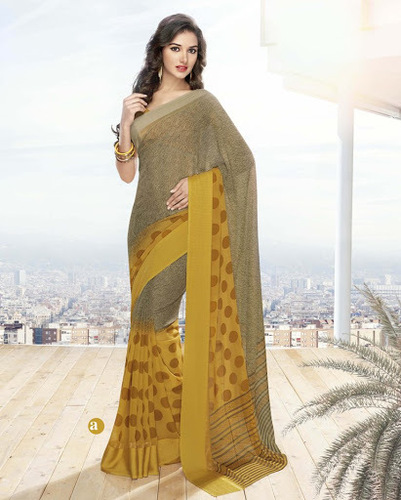 Efficacious Black Georgette Designer Saree