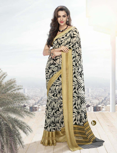 Efficacious Black Georgette Saree