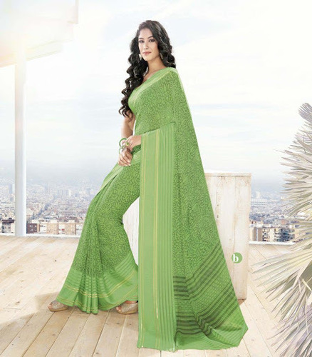 Efficacious Light Green Georgette Saree