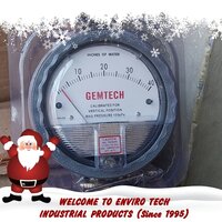 Differential Pressure Gauge Gemtech - Metal Alloy, 4" Diameter, White/black | 2% Accuracy, Portable, Dual-scale Measurement, Durable Design