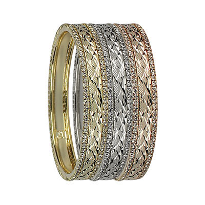 TRI COLOR GOLD PLATED BANGLES