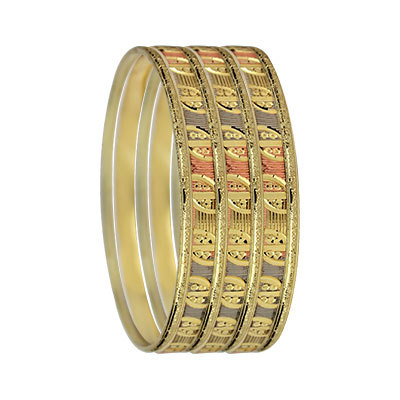 GOLD PLATED TRI COLOR INDIAN BANGLES