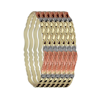 5MM TRI COLOR GOLD PLATED BANGLES