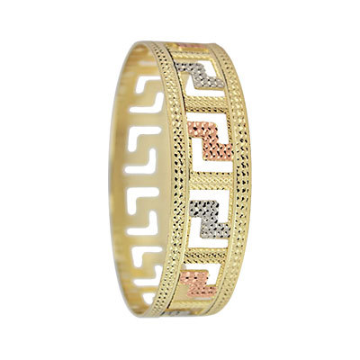 GOLD PLATED TRI COLOR INDIAN BANGLES - Gold Plated, 2.5-3 Inch Diameter, Tri-Color | Elegant Style, Durable, Traditional Craftsmanship