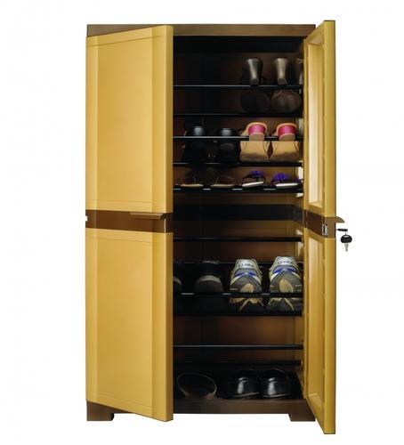 Nilkamal Freedom Mini Shoe Cabinet 18 Sandy Brown-Dark Brown