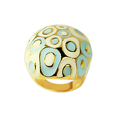 Gold Plated Ring - Gold Plated, Variable Size, Dome-shaped | Unique Design, Elegant Style, High Polish Finish