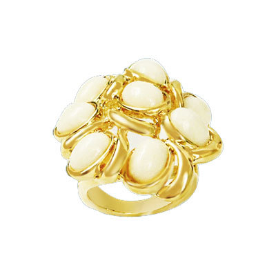 Gold Plated Ring - Gold Plated with Opals, Pave Setting | Elegant Design, Durable, Eye-Catching Luxury