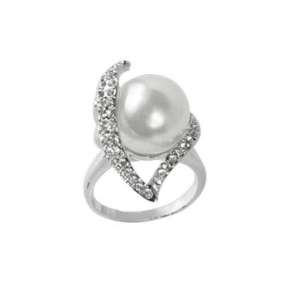 GOLD PLATED RING - Gold Plated, Size 6-10, 0.5 Microns | Elegant Design, Pearl Accent, Sparkling Stones