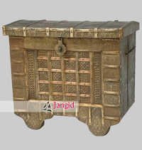 Wooden Brass Fitted Old Storage Box India