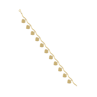 Gold Plated Hand Bracelets - 7-8 Inches, 0.5-1 Micron Plating | Heart Charm, Spring Ring Clasp, Lightweight Durable Design