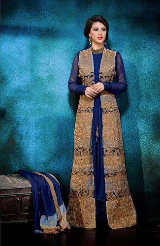 Buy Online Blue Georgette Embroidery salwar suit