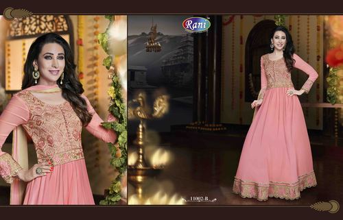 Light Pink Embroidered Anarkali suit By Karishma Kapoor