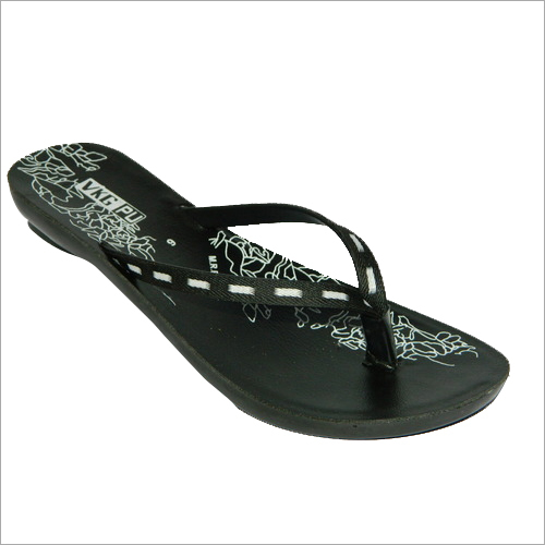 Ladies V-Shape Chappal - PVC Material, 9x4x1 Inches, Black | Stylish Design, Comfortable Fit, Lightweight Rubber Sole