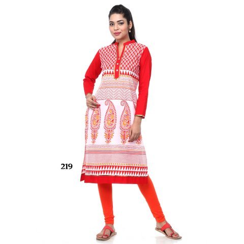 Red & White embrodery Kurti