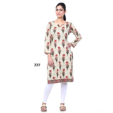 Gray Flower Kurti